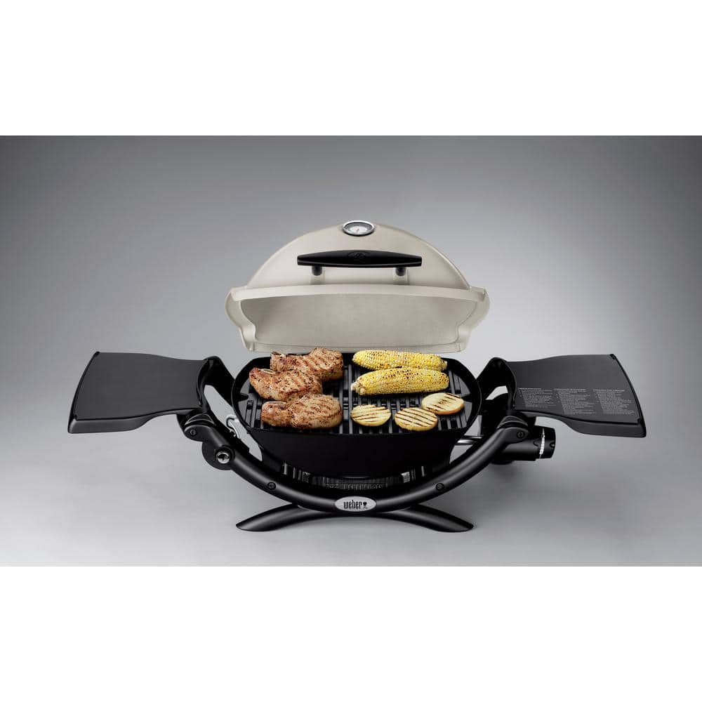 Weber Q 1200 1-Burner Portable Tabletop Propane Gas Grill in Black with Built-In Thermometer 51010001