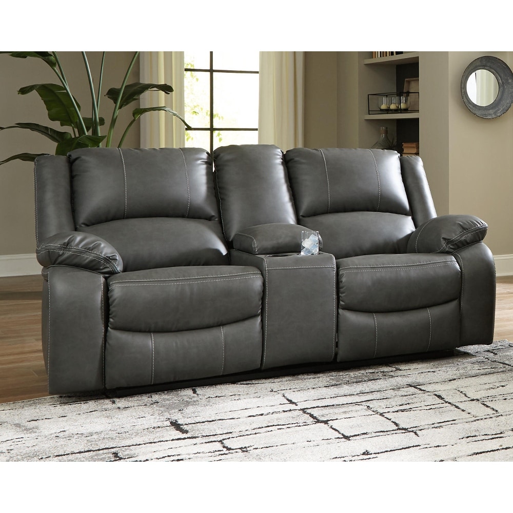 Signature Design by Ashley Calderwell Double Power Reclining Loveseat w/ Console   78\