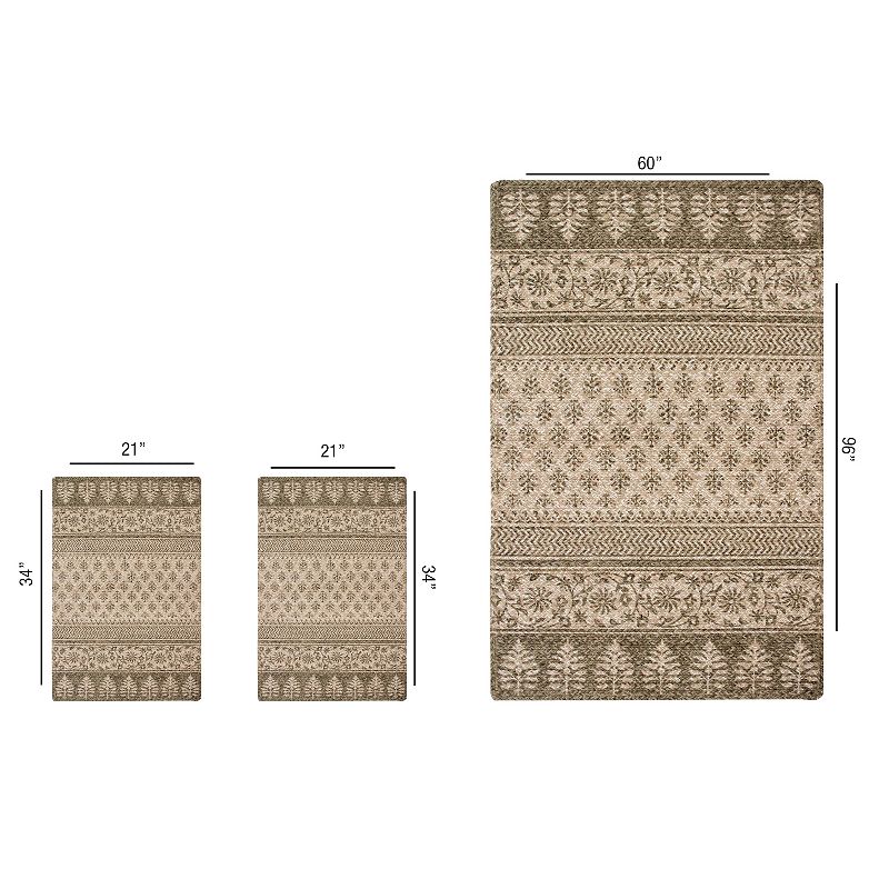 Better Trends Majestic Handwoven 3-piece Reversible Jute Rug Set