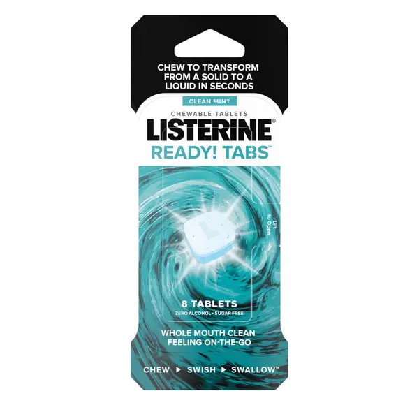 Listerine Ready! Tabs Chewable Tablets Clean Mint 8-Count