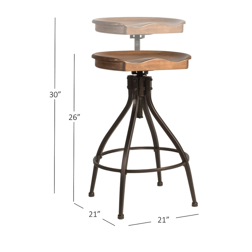 Hillsdale Worland Backless Metal Adjustable Height Swivel Stool