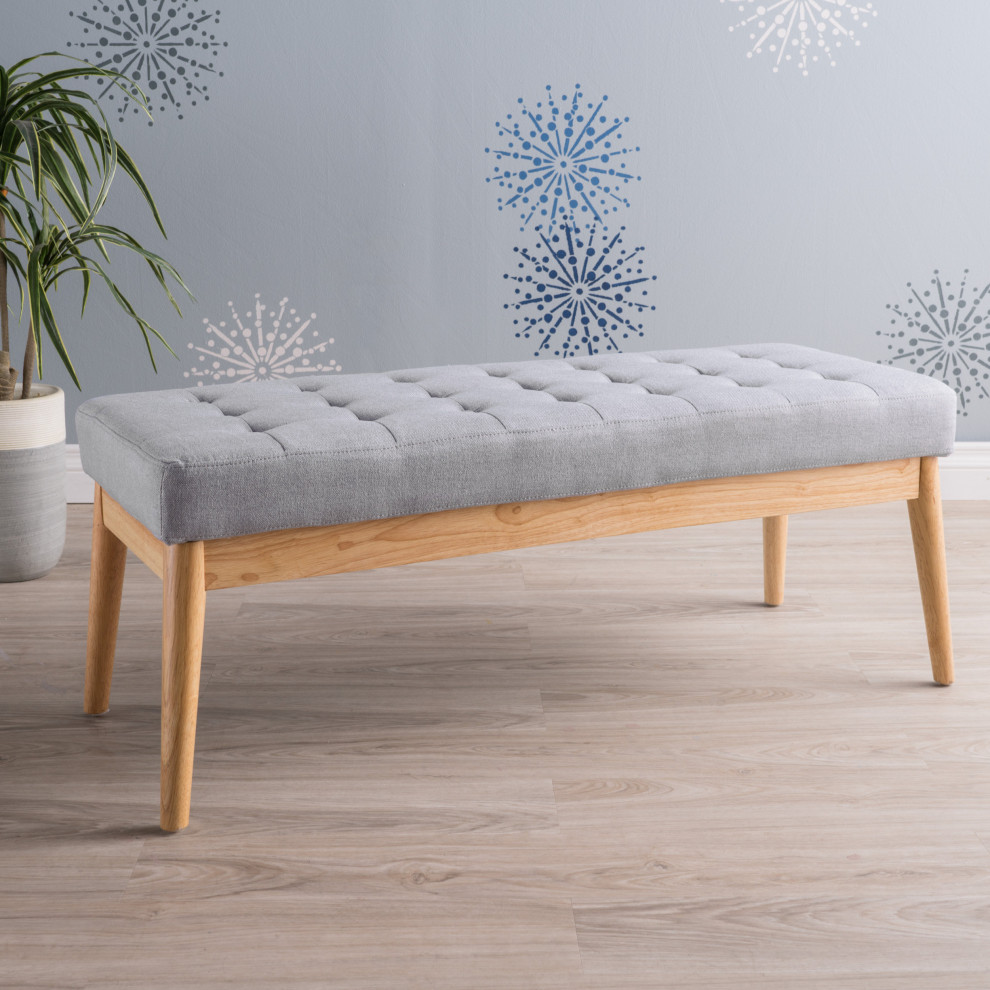 GDF Studio Anglo Modern  Fabric Bench Anglo Modern  Fabric Bench A   Midcentury   Upholstered Benches   by GDFStudio  Houzz