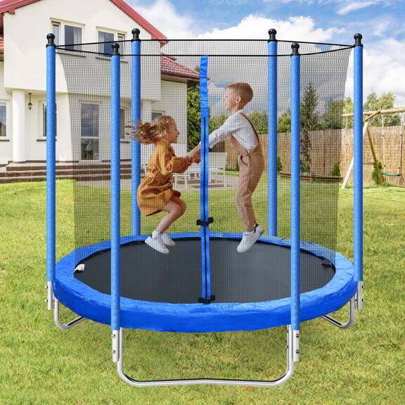 8FT Trampoline with Safety Enclosure Net  Heavy Du...