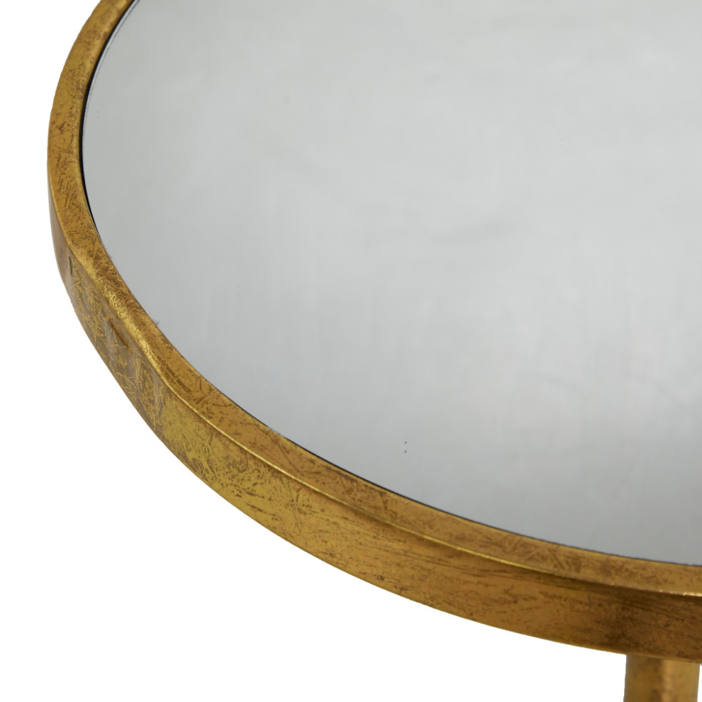 Gold Metal Contemporary Accent Table 24 quotx16 quotx16 quot  Contemporary   Side Tables And End Tables   by Brimfield  ampMay  Houzz