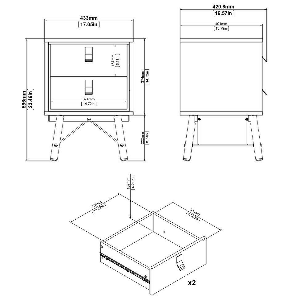 Carson Carrington Ry 2 Drawer Nightstand