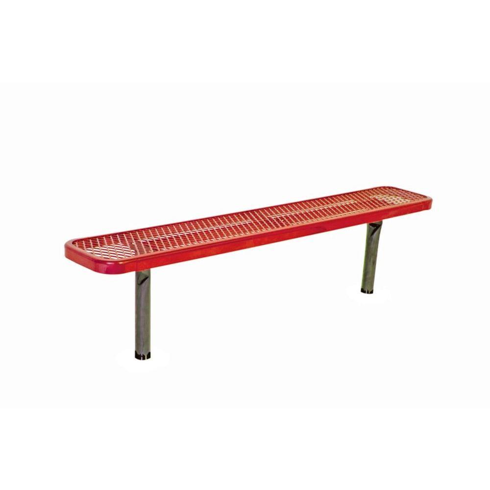 Ultra Play 6 ft. Diamond Red Commercial Park Bench without Back Surface Mount PBK942S-V6R