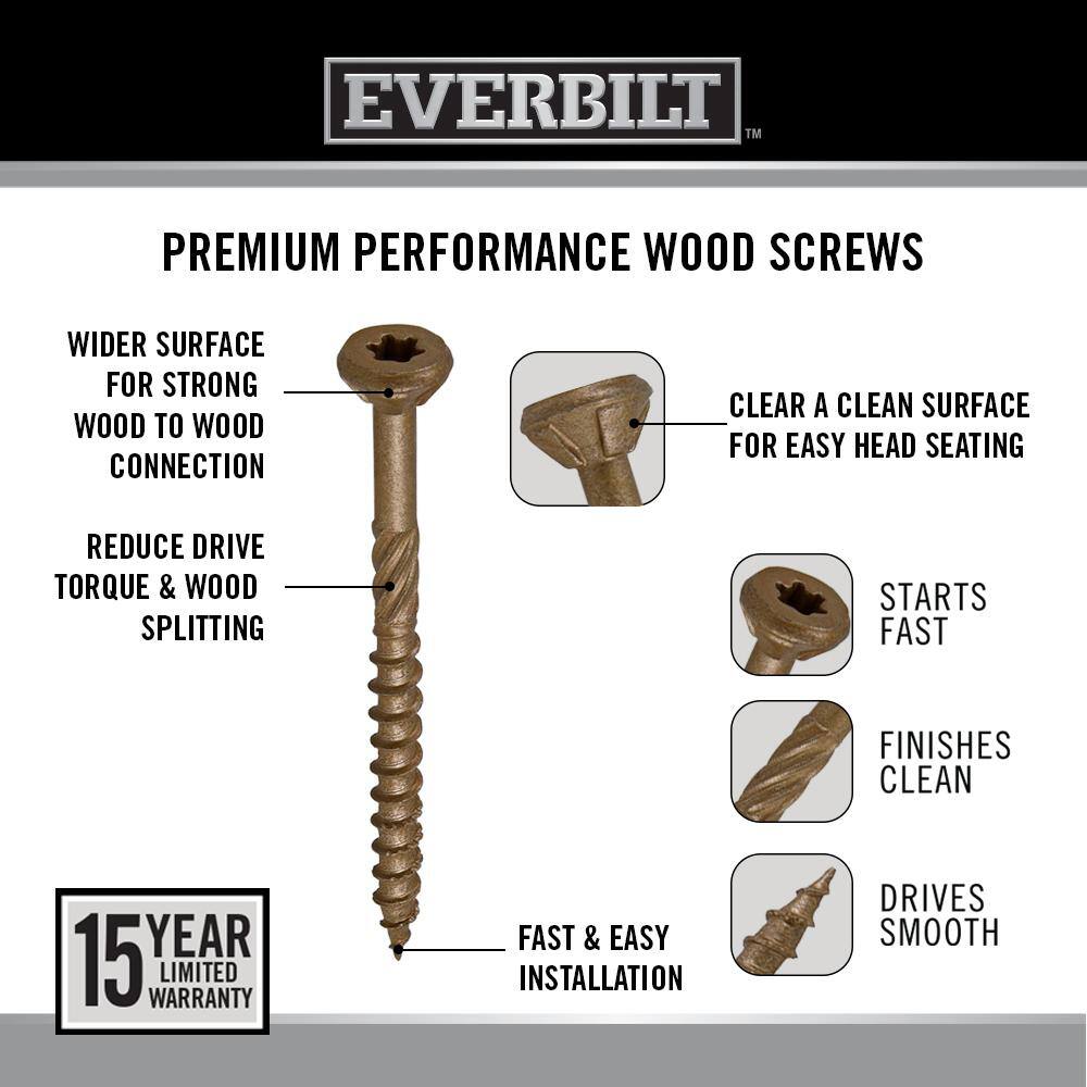 Everbilt #10 x 3 in. Star Drive Flat Head Exterior Wood Screws 5 lbs.-Box (347-Piece) 117357