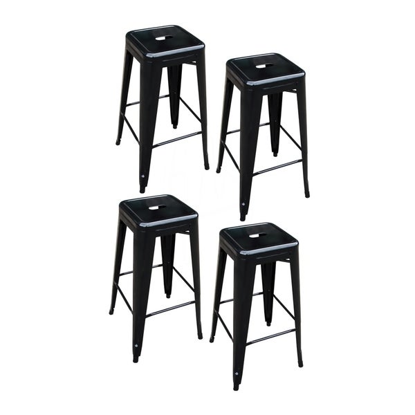 Loft Black Metal Bar Stool - 4 Piece