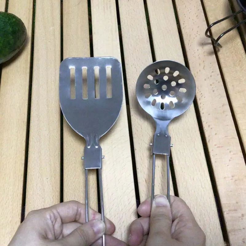 winpolar factory outlet 6 PCS Portable Stainless Steel Camping Cooking Utensil Set  For Outdoor/Home Kitchen