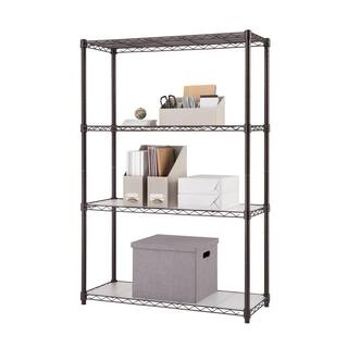 TRINITY Dark Bronze 4-Tier Steel Wire Shelving Unit with Liners (36 in. W x 54 in. H x 14 in. D) TBFPBR-0943