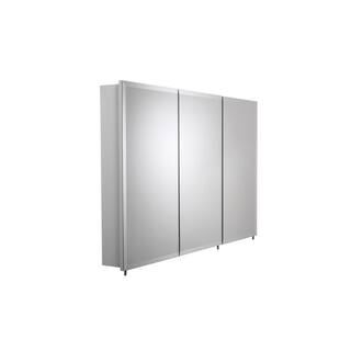 Croydex 48 in. W x 30 in. H x 5-14 in. D Frameless Tri-View Surface-Mount Medicine Cabinet with Easy Hang System in White WC102622YW