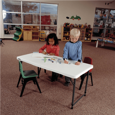 Lifetime 4' Fold-In-Half Adjustable Table, White Granite