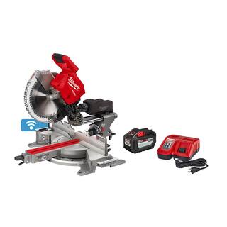 MW M18 FUEL 18V Lithium-Ion Brushless Cordless 12 in. Dual Bevel Sliding Compound Miter Saw Kit with One 12.0Ah Battery 2739-21HD