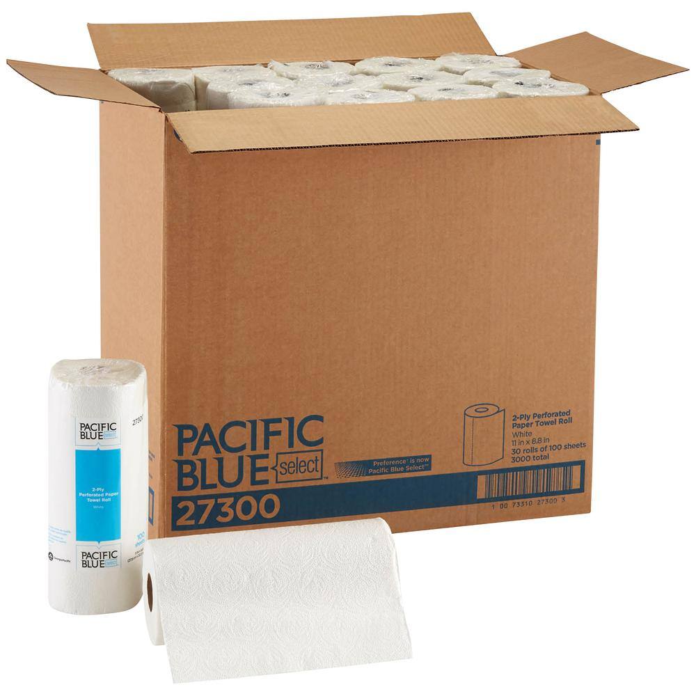 Georgia-Pacific Pacific Blue Select Perforated Paper Towel 8 45x11 White (100 Sheets per Roll 30 Rolls per Carton) GPC27300