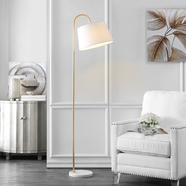 Dacey Floor Lamp Gold Leaf white Safavieh