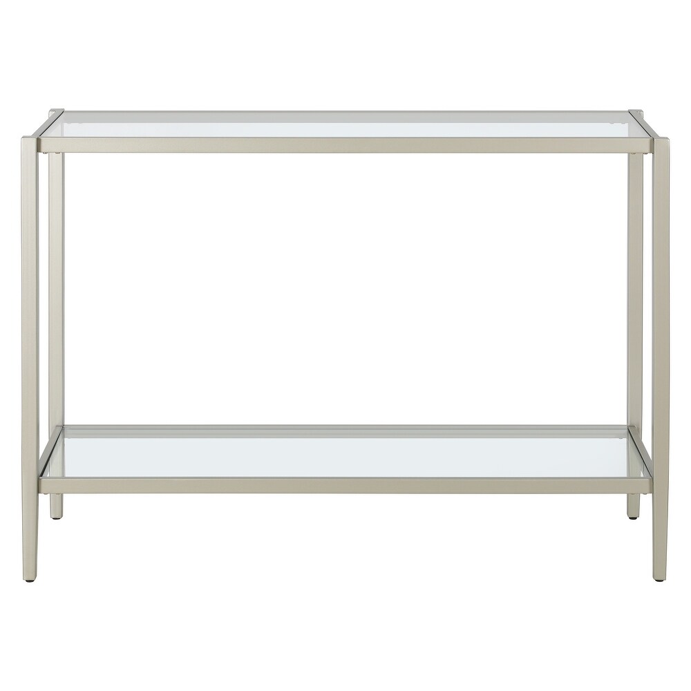 Hera 42'' Wide Rectangular Console Table with Clear Shelf   42\