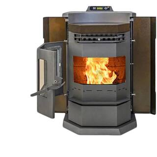 ComfortBilt 2800 sq. ft. EPA Certified Pellet Stove with 80 lb. Hopper and Programmable Thermostat in Bronze HP22N-Brown