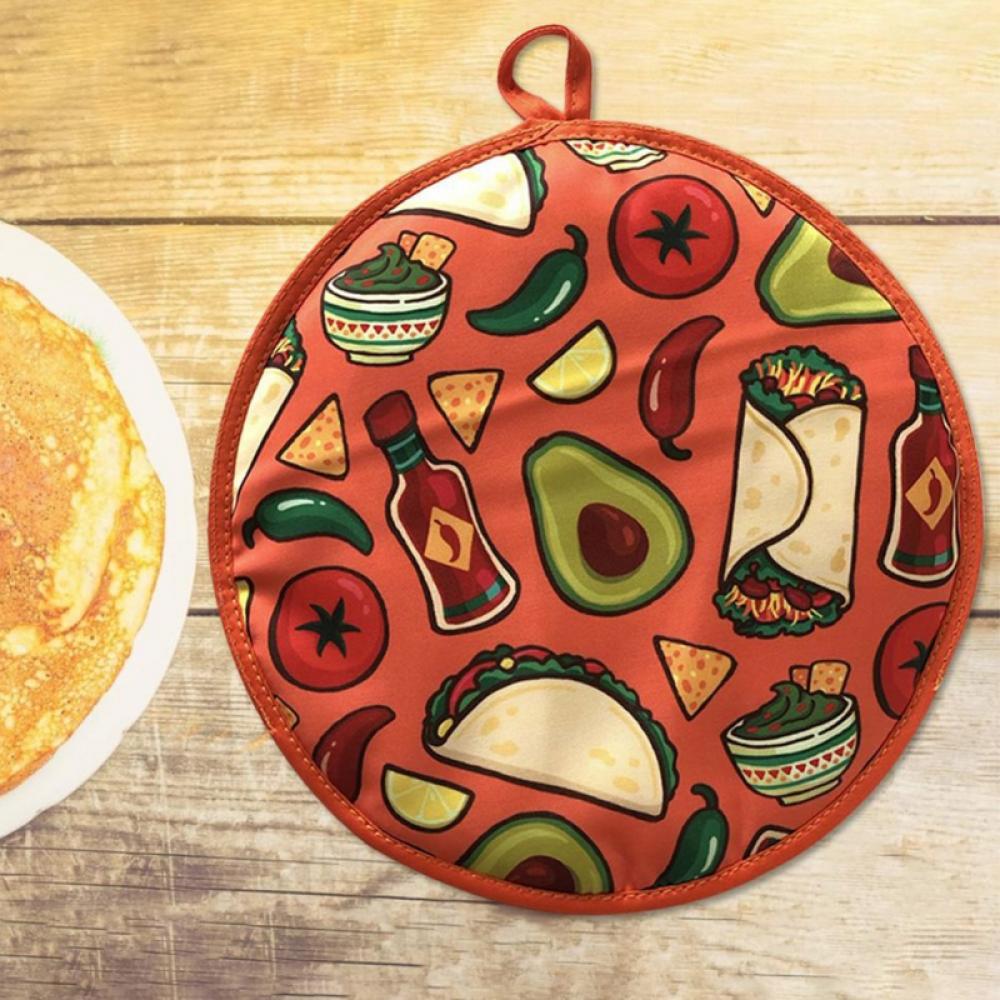 Tortilla Warmer Pouch 12 Inch Insulated and Microwaveable Fabric Tortilla Keeper Holder Keeps Warm for Corn Flour Taco Pizza Bread up to One Hour