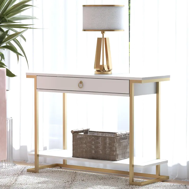 Camila White Console Table