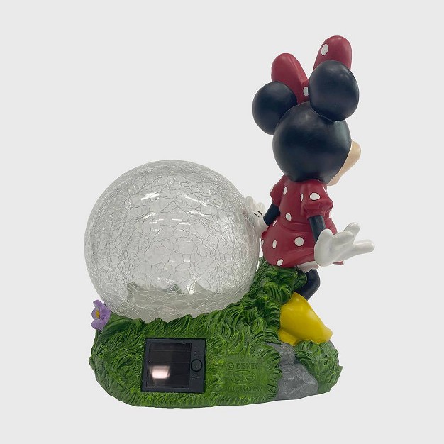 Fiberglass polyester Minnie Solar Garden Statue With Crackle Glass Ball