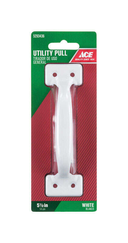 Ace 5.5 in. L Gloss White White Steel Utility Pull