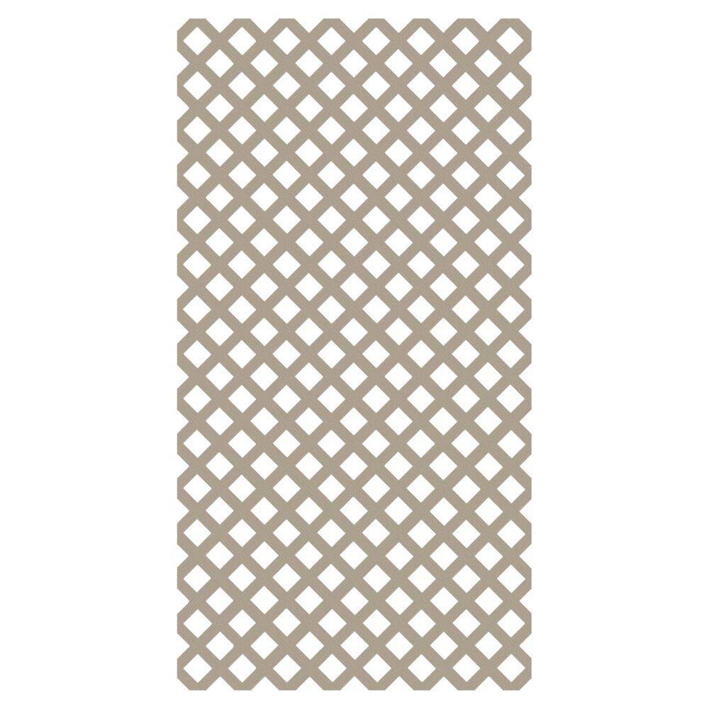 Barrette Outdoor Living 4 ft. x 8 ft. Clay Classic Diamond Vinyl Lattice 73054359