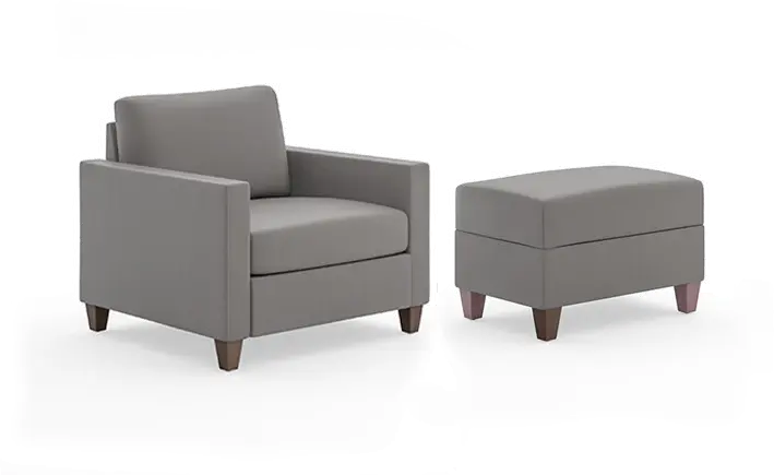 Dylan Gray Armchair and Ottoman