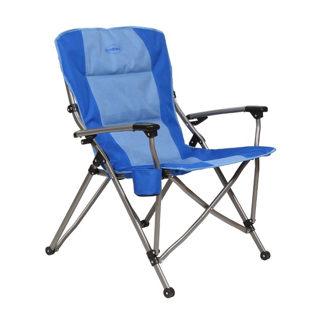 Kamp rite Double Layered Soft Padded Folding Supportive Hard Arm Outdoor Camping Lounge Chair With Useful Cupholder Blue 2 Pack