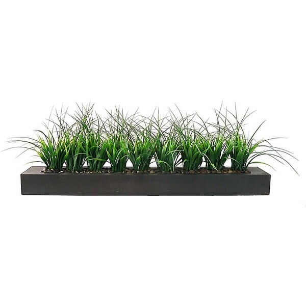 Vintage Home Green Grass in Contemporary Wood Planter