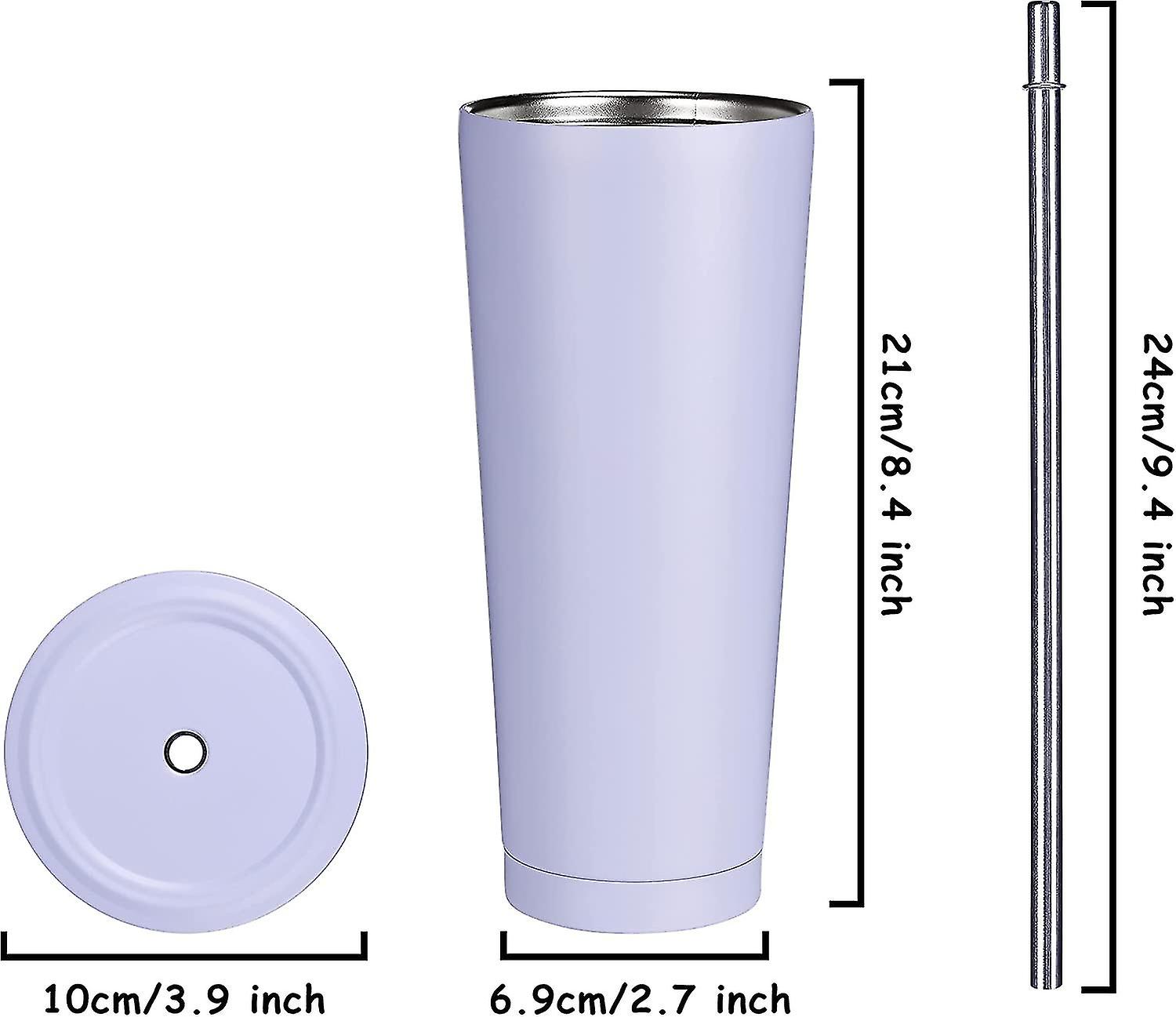 Botao Stainless Steel Tumbler With Straw And Lid， Double Walled Insulated Mug ，keeps Drink Hot And Cold For Hours， Ideal Travel Mug For Home/office/ca