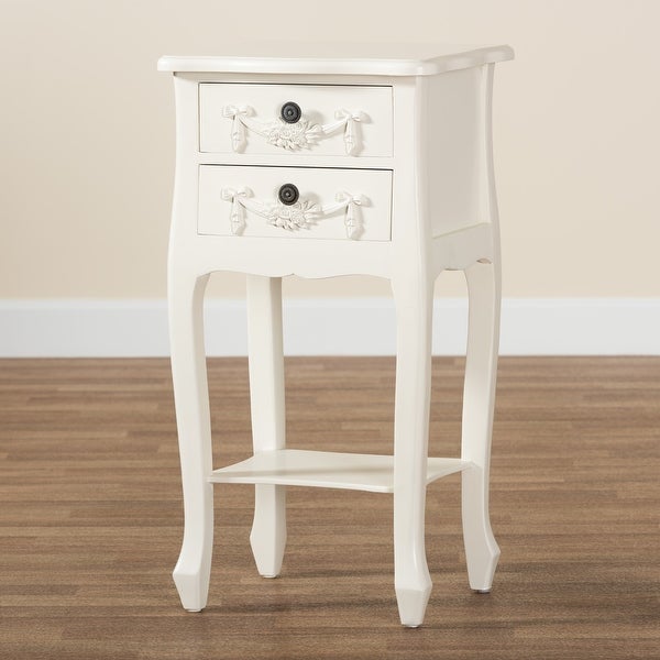 Baxton Studio Eliya Classic and Traditional Wood 2-Drawer End Table - - 35864804