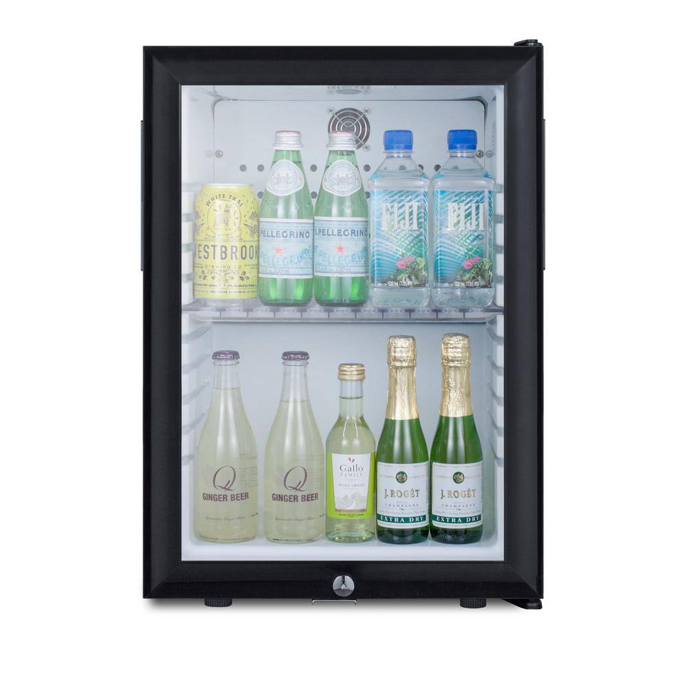 Summit Appliance 16 in. 1.2 cu. ft. Mini Fridge without Freezer in Black with Glass Door MB27G