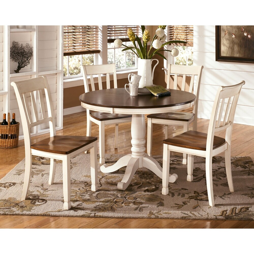 Signature Design by Ashley Whitesburg Brown and White Dining Chairs (Set of 2)