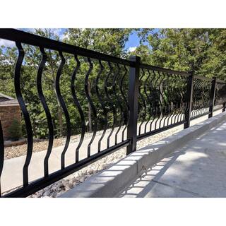 EZ Handrail 3 in. x 3 in. x 38 in. Textured Black Aluminum Post with Welded Base EZPRHB-W