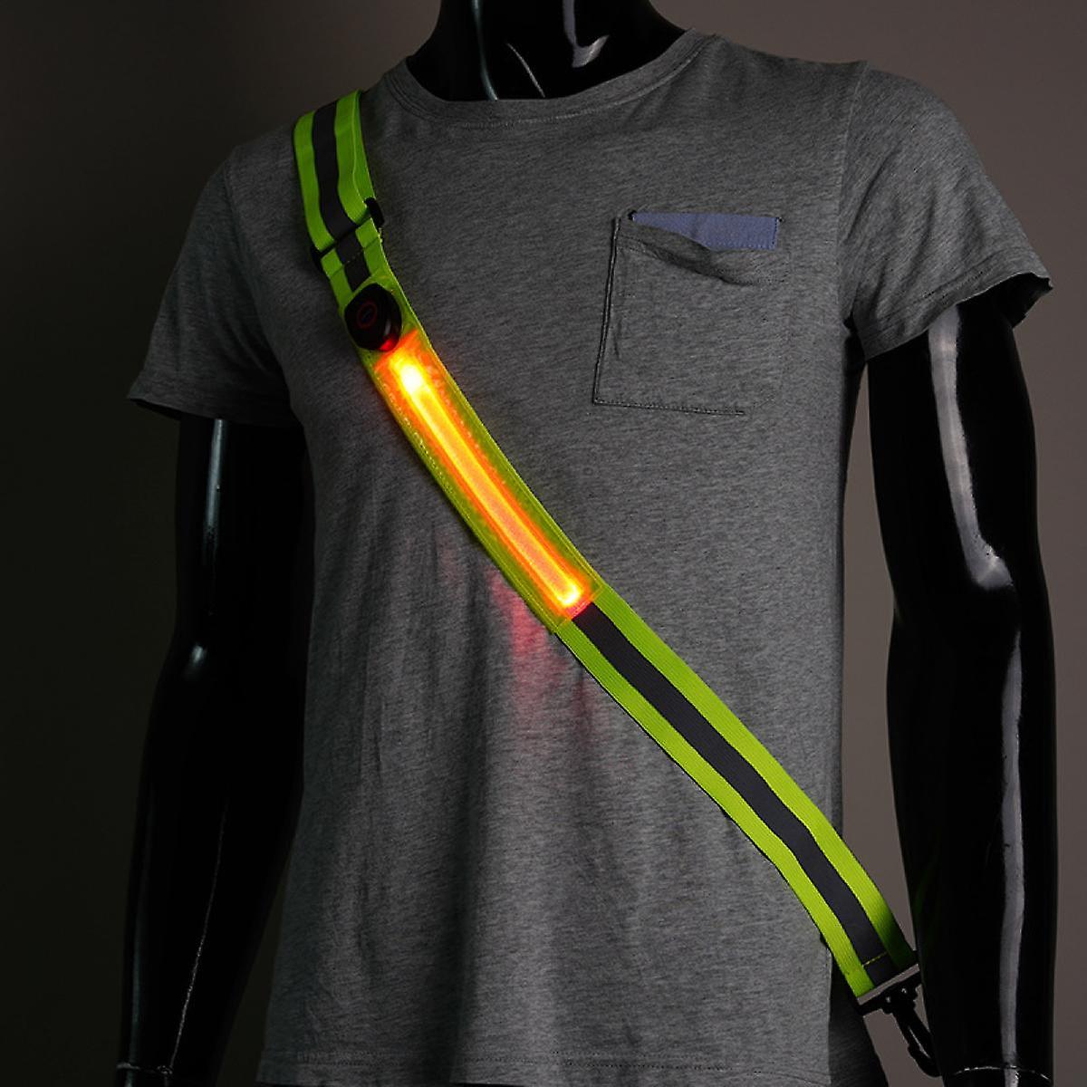 Led Reflective Belt Sash | High Visibility Led Lights With 3 Lighting Modes | Adjustable Quick Release Buckle | Usb Rechargeable