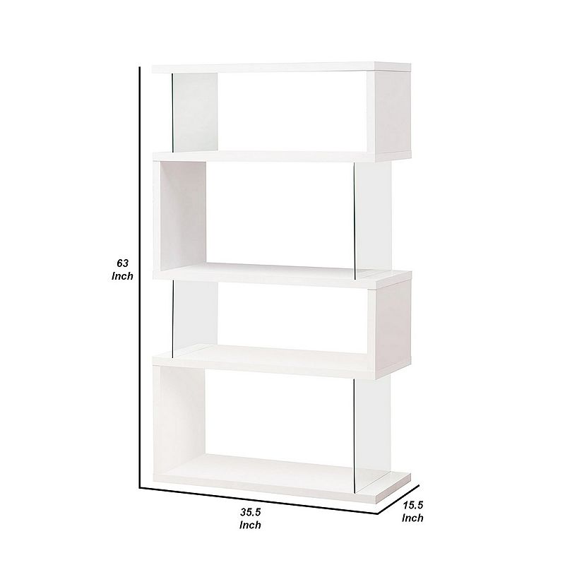 Fantastic glossy white wooden bookcase