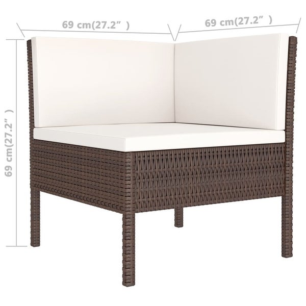 2 Piece Patio Lounge Set with Cushions Poly Rattan Brown - Overstock - 36363693