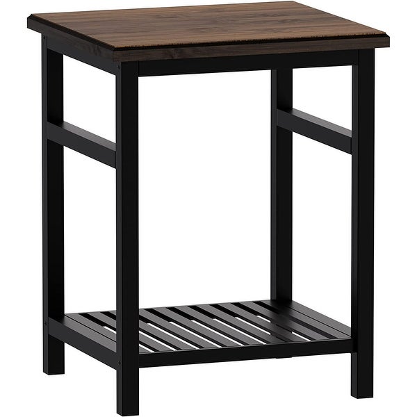 Modern Bamboo 2-Tier End Table/Side Table/Nightstand