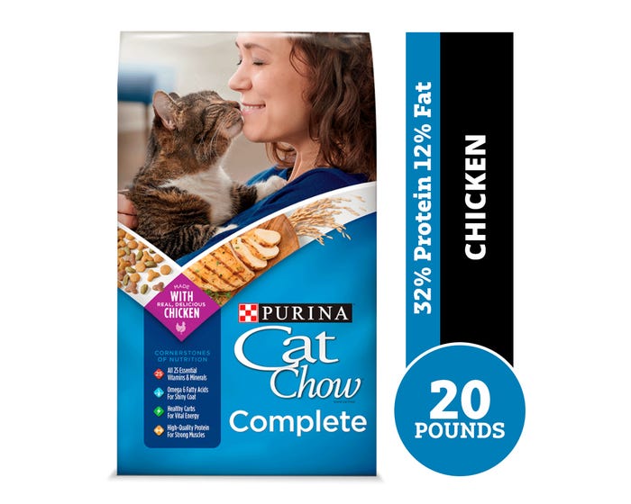 Purina Cat Chow Complete Dry Cat Food， 20 lb. Bag