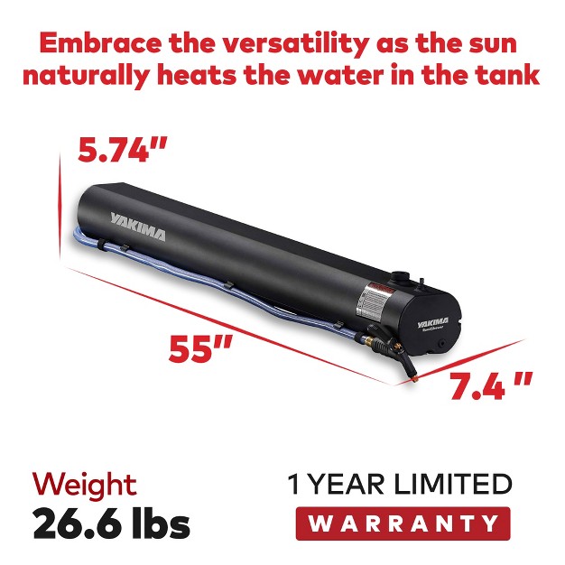 Yakima Roadshower Medium 7 Gallon Portable Aluminum Pressurized Water Storage With Garden Hose Adapter And 2 Outlet Water Ports Black