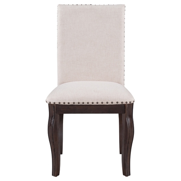 Set of 4 Dining chairs Wood with Nailhead