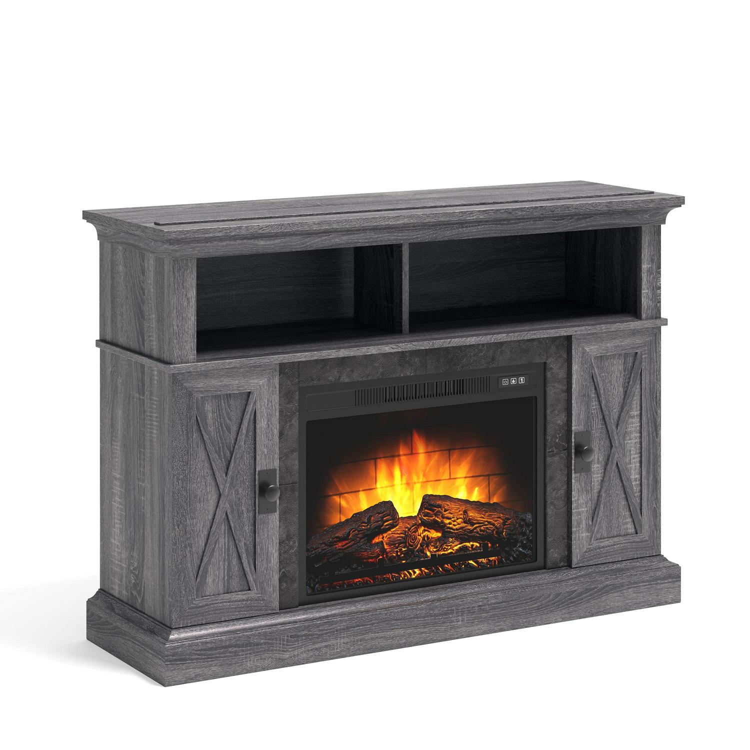 Kellum Media Fireplace Console for TVs up to 55a  48  Stand Gray  Crowdfused