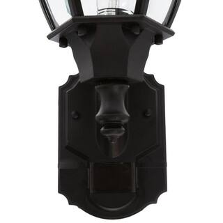 Hampton Bay Alexandria Black Farmhouse 180-Degree Motion Sensor Outdoor 1-Light Wall Sconce HBI-4192-BK