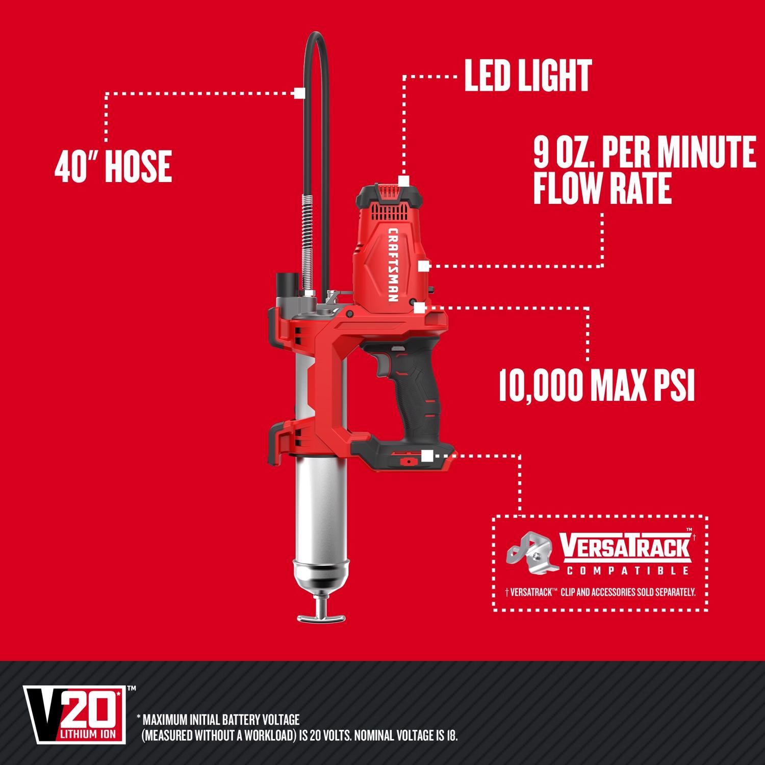 Craftsman V20 Cordless Grease Gun Tool Only