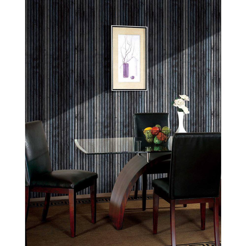 Dundee Deco Falkirk Jura II 28 in. x 28 in. Peel and Stick Charcoal Blue Beige Faux Wood PE Foam Decorative Wall Paneling (5-Pack) HDJN-R23H41-5