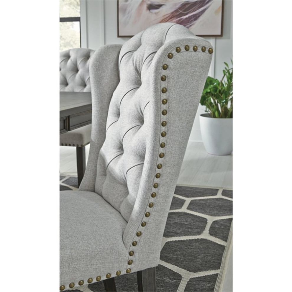 Signature Design by Ashley Jeanette Upholstered Dining Chair in Linen   Transitional   Dining Chairs   by Homesquare  Houzz