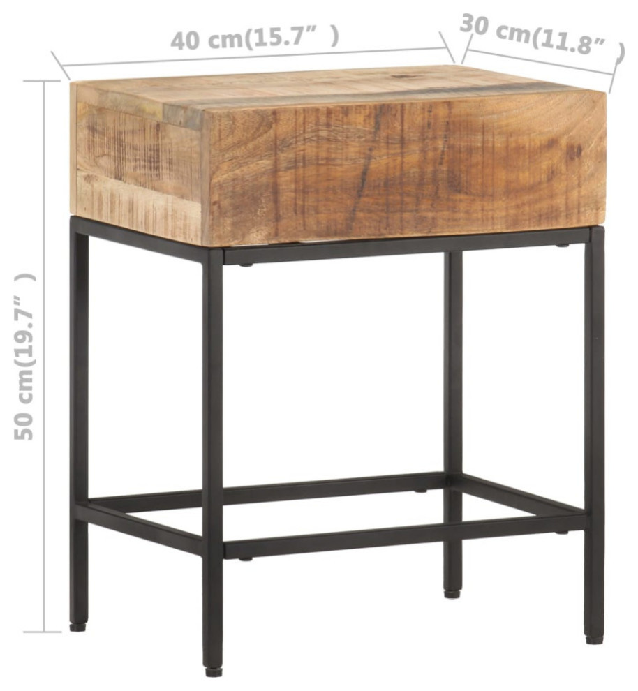 vidaXL Side Table End Table Living Room Vintage Coffee Table Solid Wood Mango   Industrial   Side Tables And End Tables   by vidaXL LLC  Houzz