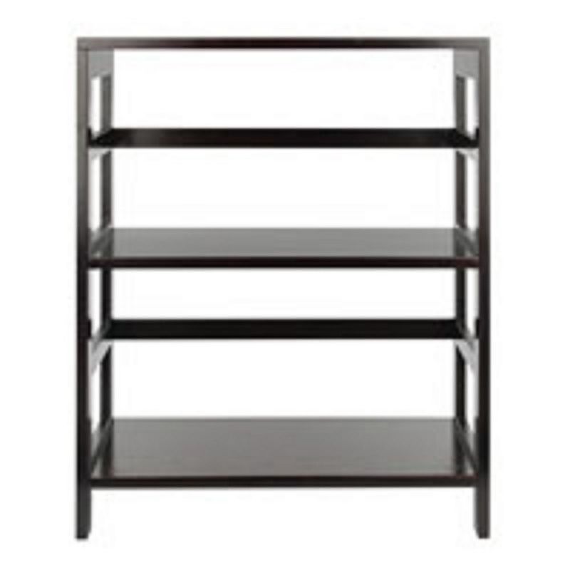 29” Espresso Black Storage Shelf or Bookcase with Two Tier Wide