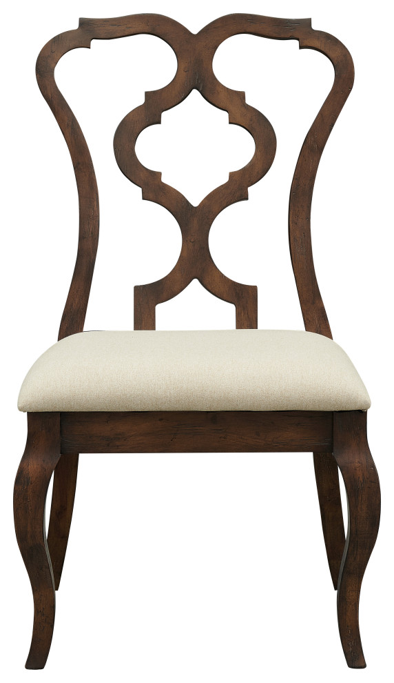 Chateau Brown Upholstered Dining Side Chairs  Set of 2   Mediterranean   Dining Chairs   by Coast to Coast Imports  LLC  Houzz