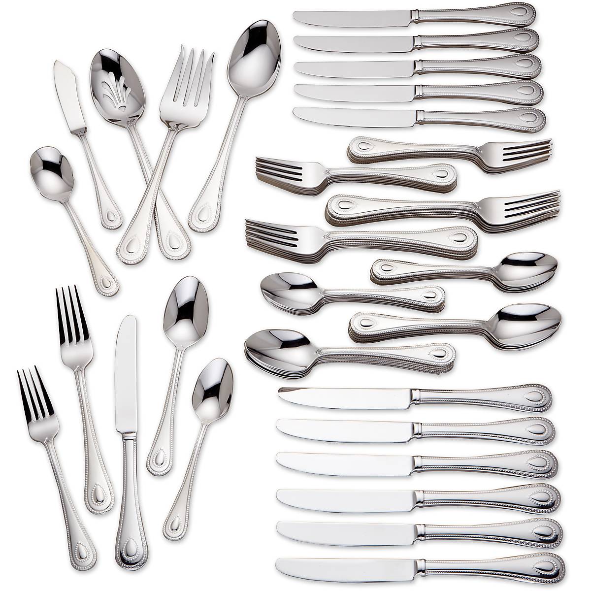 French Perle 65-Piece Flatware Set